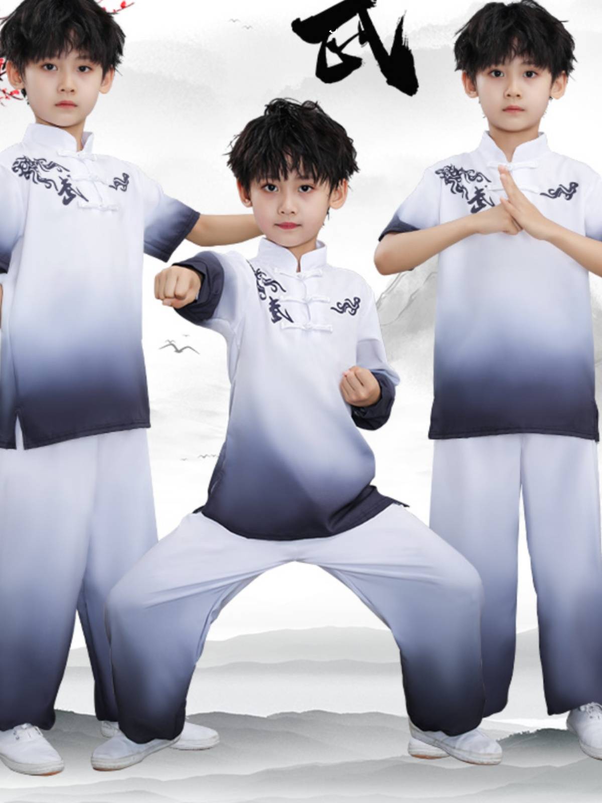 Chinese wind black short sleeves